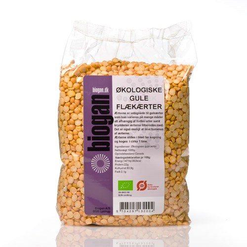 Økologiske gule flækærter 1 kg