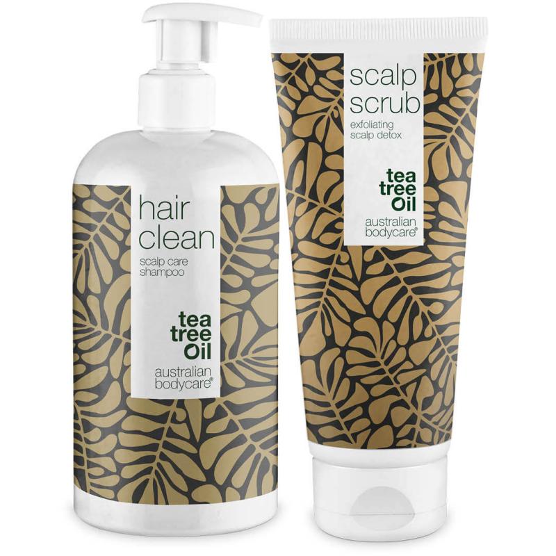 2 Produkter Til Fedtet Hår - Tea Tree Shampoo & Scrub