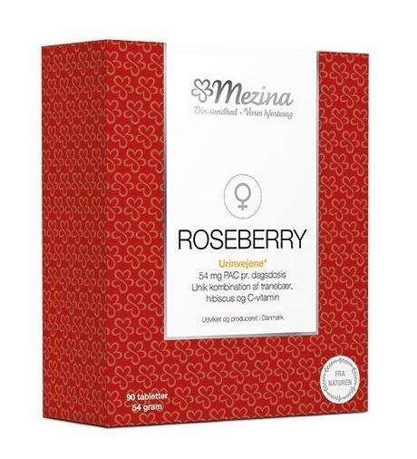 Roseberry 90tab - Dansk kosttilskud med tranebær og hibiscus