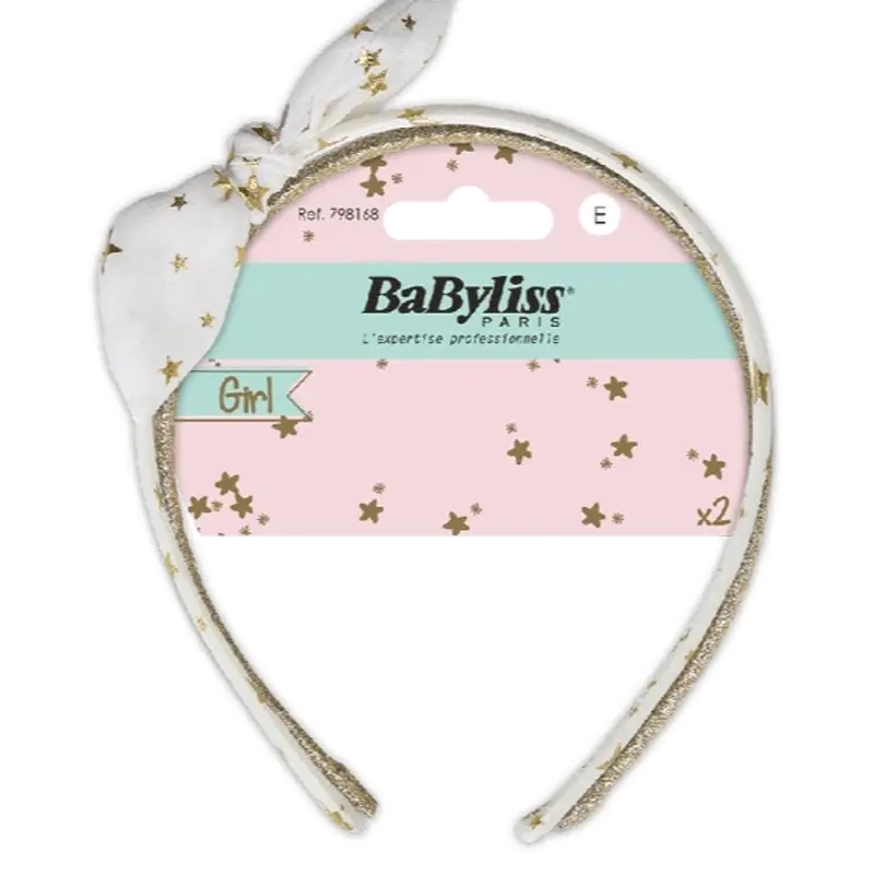 Babyliss Kids Pandebånd Sæt - 2 Stk. i Guld og Hvid