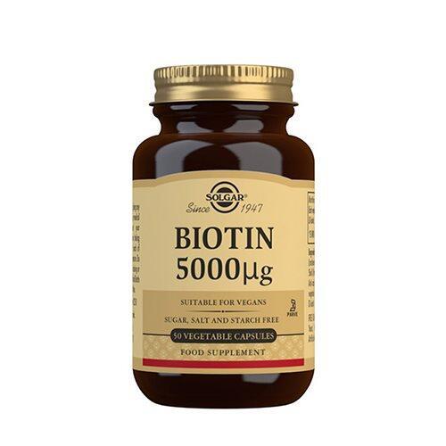 Solgar Biotin 5000 µg - 50 Kapsler til Skønhed