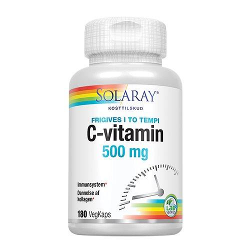Solaray C Vitamin 500 Mg med Hyben & Acerola - 180 Kapsler