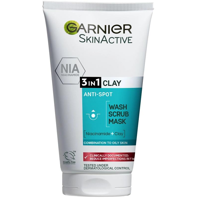 Garnier Skinactive 3-i-1 Rense Clay 150 Ml - Skønhedstilbud