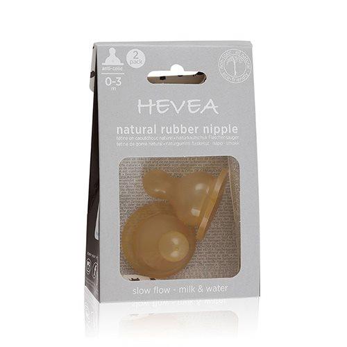 Hevea Flaskesutter 2 Pak - Langsomt Flow, Naturgummi