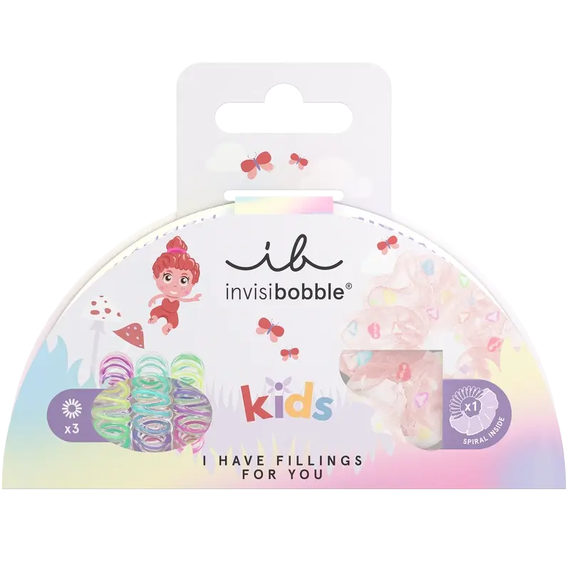 Invisibobble Kids: Regnbue Spiralelastikker & Scrunchie
