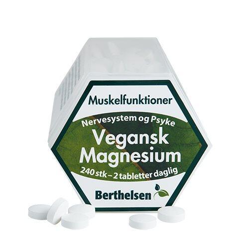 Berthelsen Vegansk Magnesium 240 tabletter - Optimal støtte