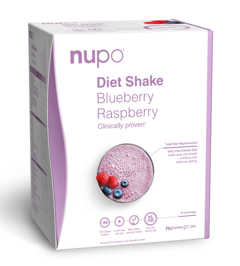 Nupo 384g Blåbær Hindbær Diet Shake - Frisk og Cremet