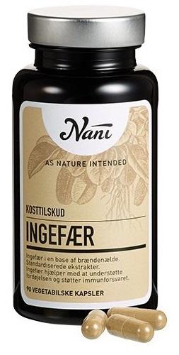 Nani Ingefær 90 Kap - Støt Fordøjelsen og Immunforsvaret