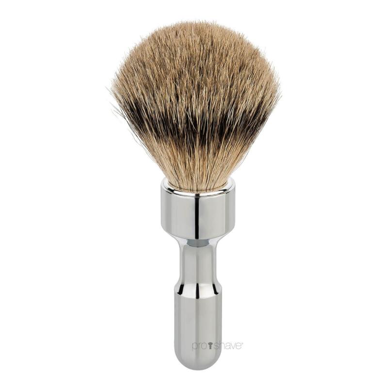 Merkur Futur Barberkost i Silvertip Badger - Krom Finish