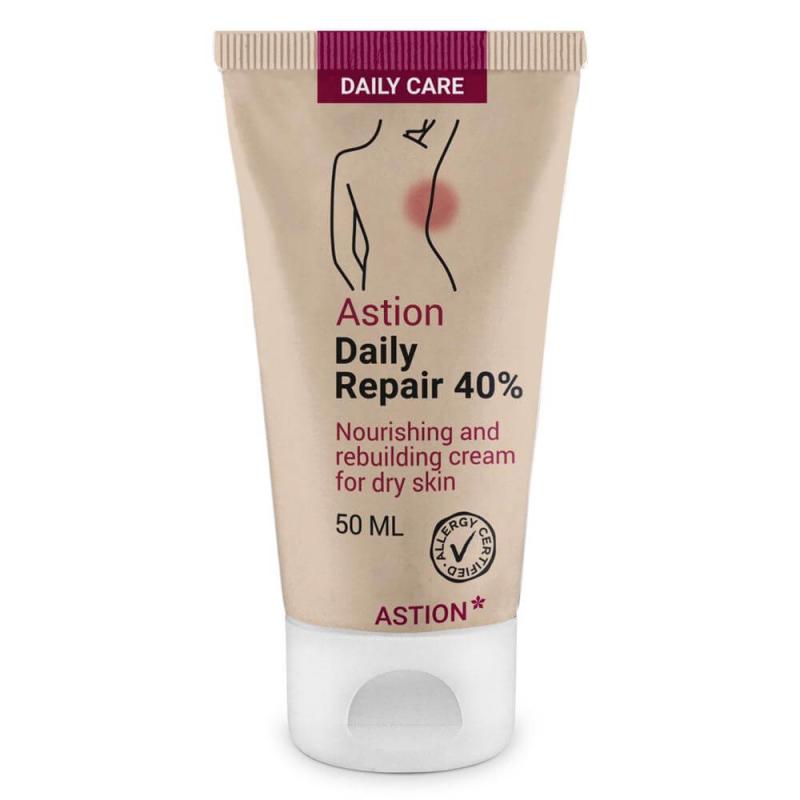 Astion Daily Fedtcreme 40  ?  Fugtpleje Med Urea Og Niacinamid Ved Eksem Og Kløe   50 Ml