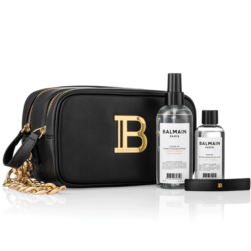 Balmain Accessories Signature Bag  Leave In  Argan Elixir  Barrette Medium Black  18k