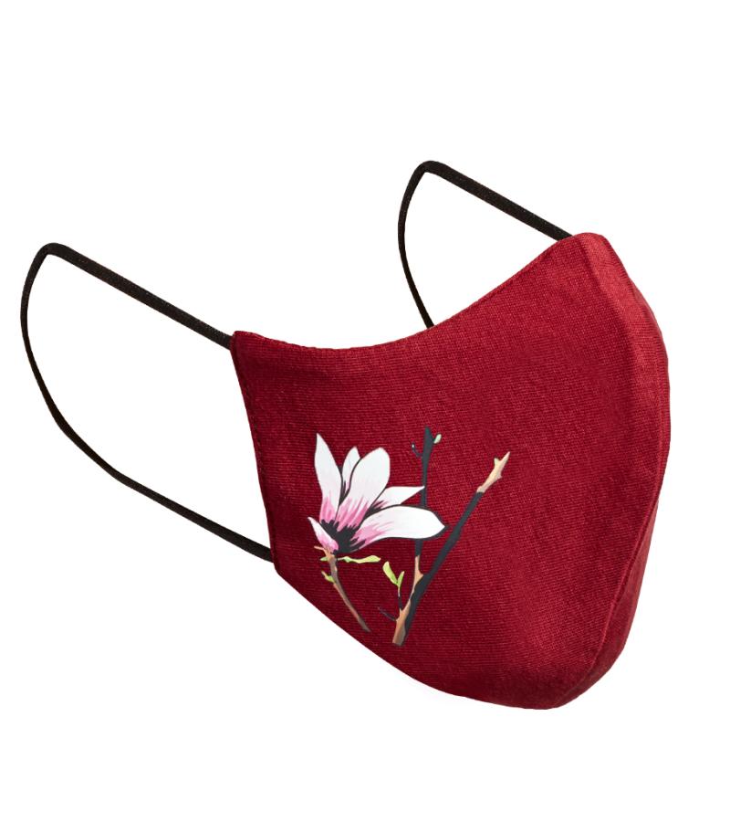 Genanvendeligt 3-lags mundbind i Magnolia Bordeaux