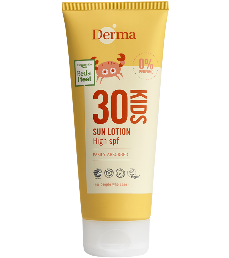 Derma Kids Solcreme SPF30 200 ml - Vandfast Beskyttelse