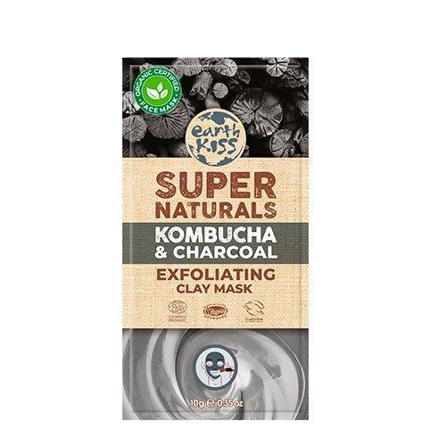 Earth Kiss Ansigtmaske Kombuca Charcoal Exfoliating Claymask Super Naturals  10g
