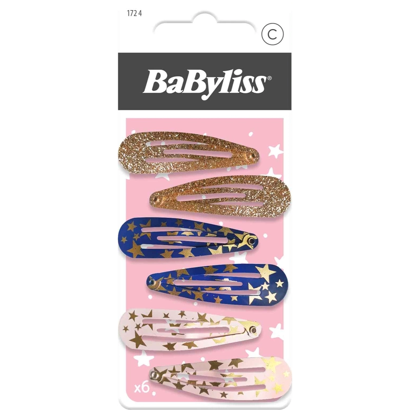 Babyliss Kids Glitter   Stars Hair Clips  1724  6 Pieces