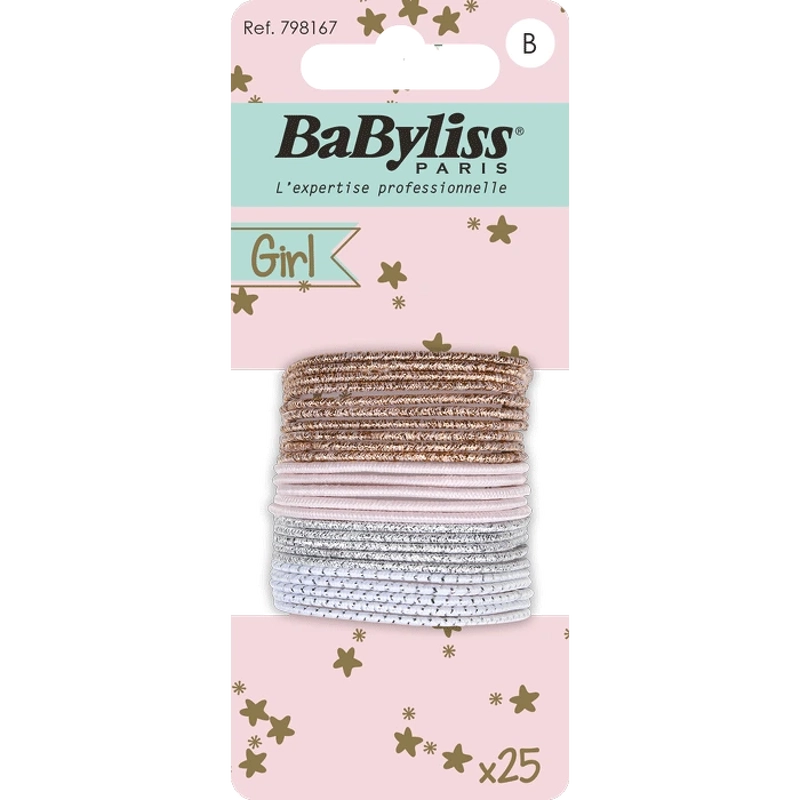 Babyliss Kids Thin Glitter Elastics  798167  25 Pieces