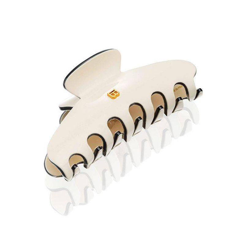 Balmain Cellulose Acetate Pince A Cheveux Large White Black