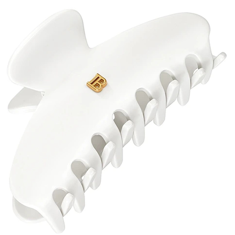 Balmain Accessories Cellulose Acetate Pince A Cheveux Medium White 18k Gold