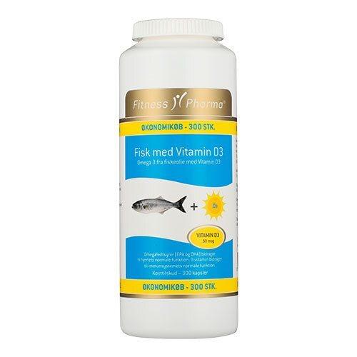 Fisk med D3 Vitamin fra Fitness Pharma - 300 Kapsler