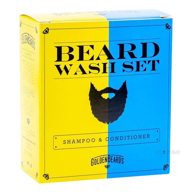 Gaveæske med Skægshampoo og Balsam fra Golden Beards