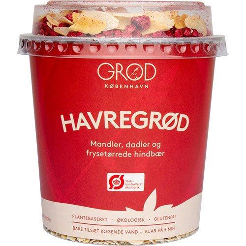 Havregrød med Mandler og Frysetørrede Hindbær - 90g