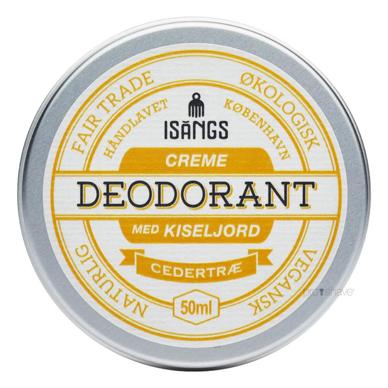 Isangs Creme Deodorant med Kiseljord og Cedertræ 50 ml