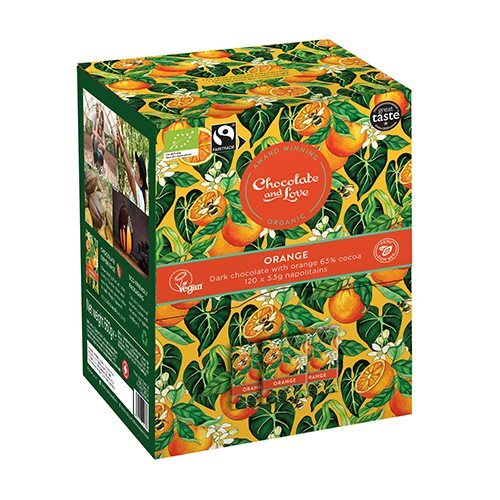 Chocolate And Love Orange Dispenser Box  120 X 5 5g Chokolader  ø  660g