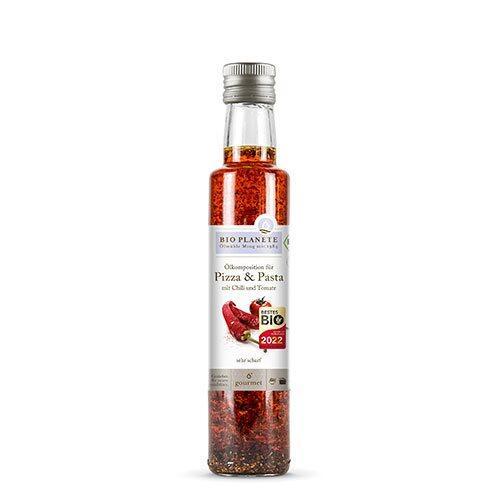 Bio Planète Pizza Pasta Olie med Chili og Tomater 250ml