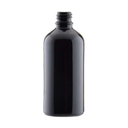 100 Ml  Sort Glasflaske   Din18