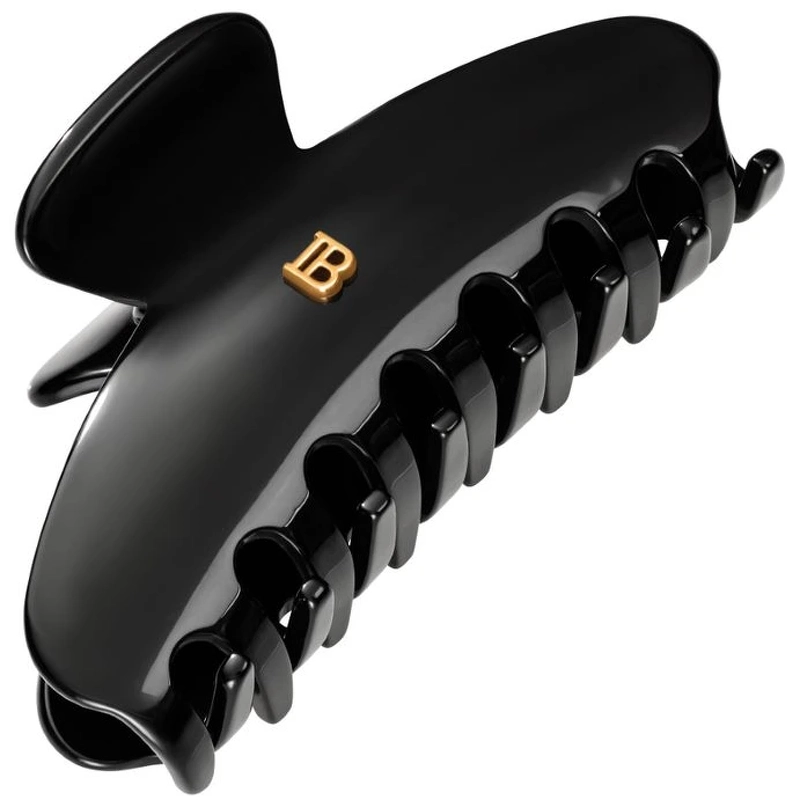 Balmain Accessories Cellulose Acetate Pince A Cheveux Large Black 18k Gold