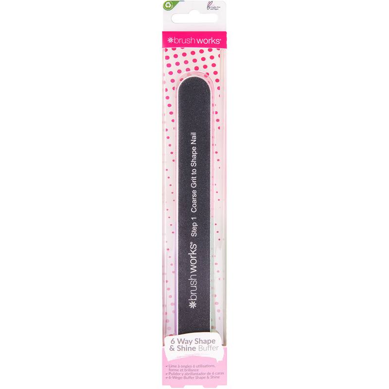 Brushworks 6 Way Shape   Shine Nail Buffer