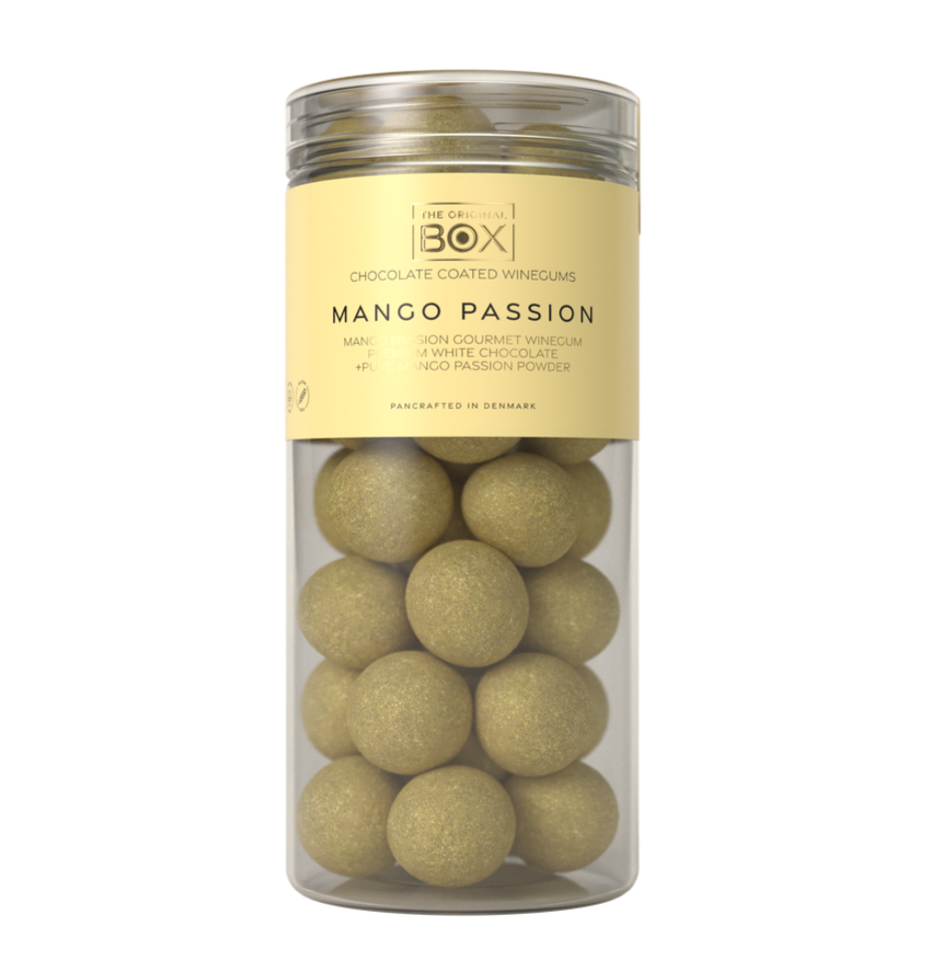 Box The Original Mango Passion Vingummi M Chokolade Og Mango Passionpulver  250g