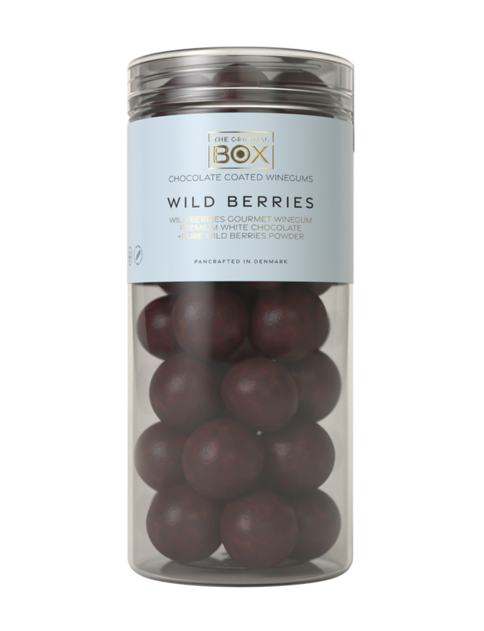 Box The Original Skovbær Vingummi M Chokolade Og Skovbærpulver  250g