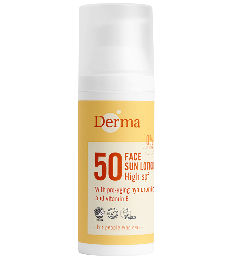 Derma Ansigtssolcreme Spf50  50 Ml    økologisk Solcreme   Vandfast Solcreme