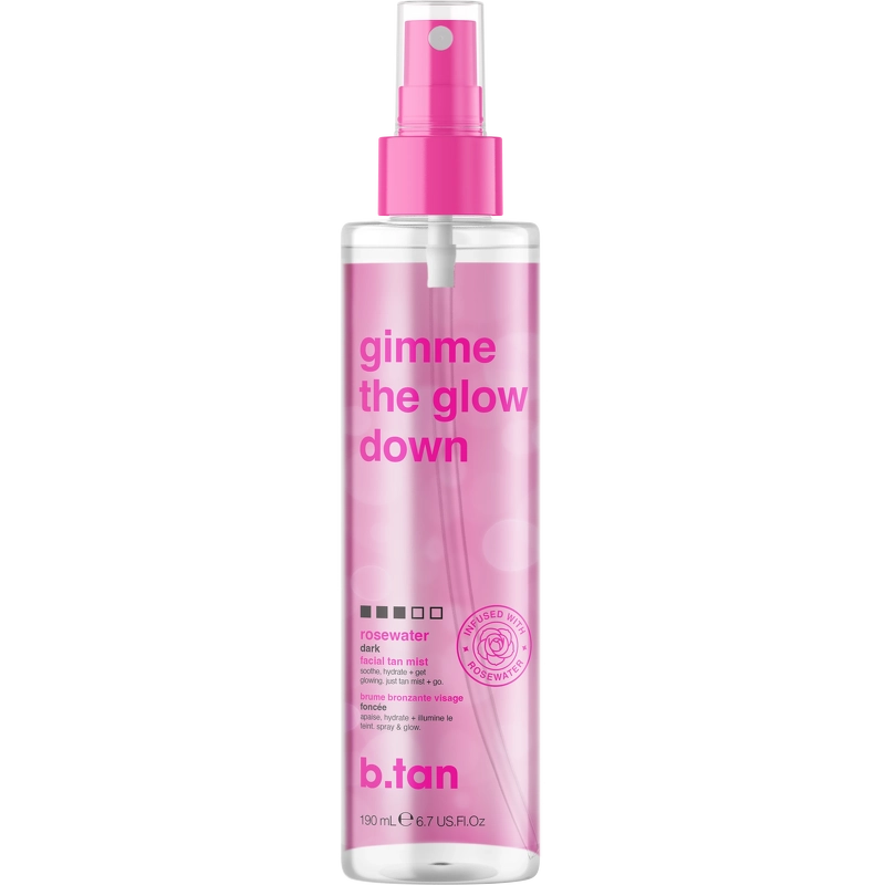 B Tan Gimme The Glow Down Rose Water Facial Tan Mist 190 Ml