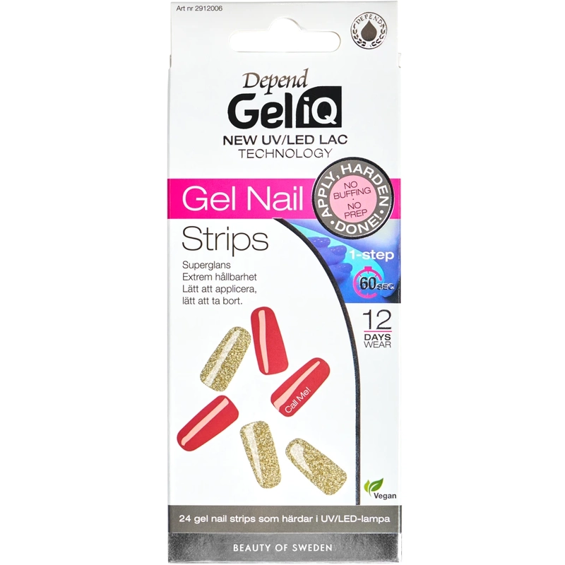 Depend Cosmetic Gel Iq Gel Nail Strips 24 Pieces   Call Me