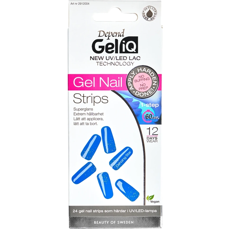Depend Cosmetic Gel Iq Gel Nail Strips 24 Pieces   Dancing Star