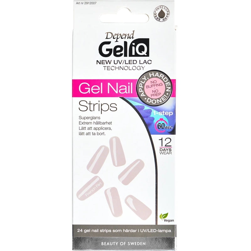 Depend Cosmetic Gel Iq Gel Nail Strips 24 Pieces   French Flirt