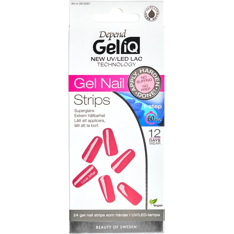 Depend Cosmetic Gel Iq Gel Nail Strips 24 Pieces   Love Affair