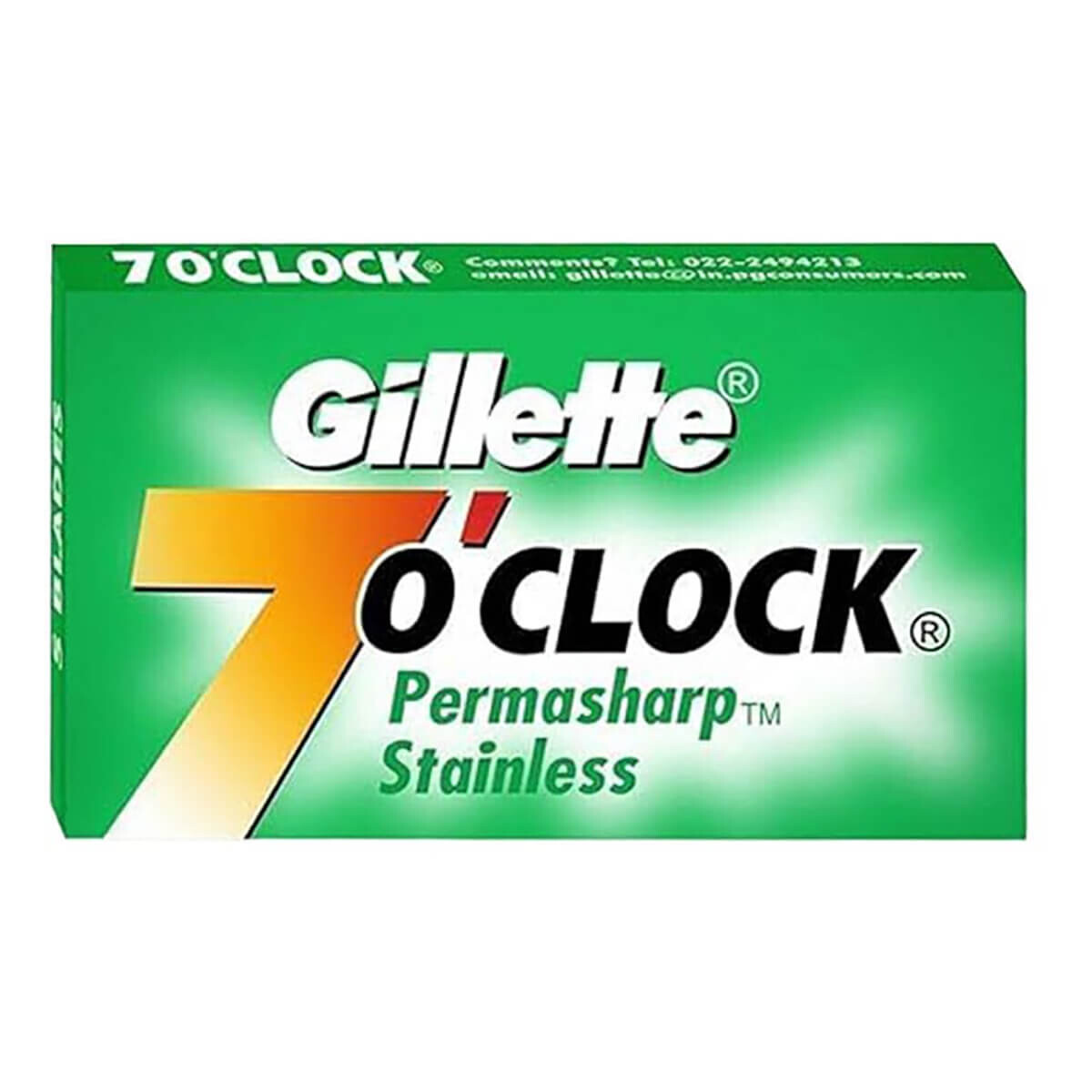 Gillette 7 O 39 Clock Permasharp Stainless De Barberblade  Grøn  10 Stk
