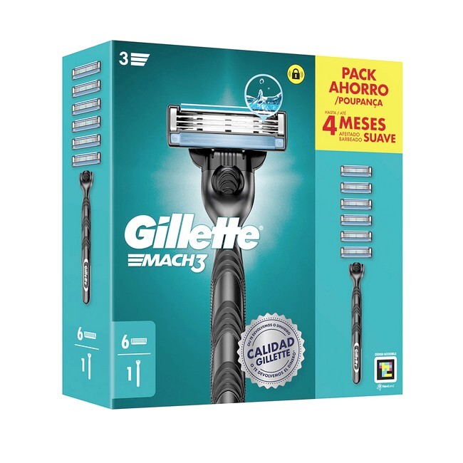 Gillette   Mach 3 Barberskraber   6 Barberblade